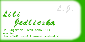 lili jedlicska business card